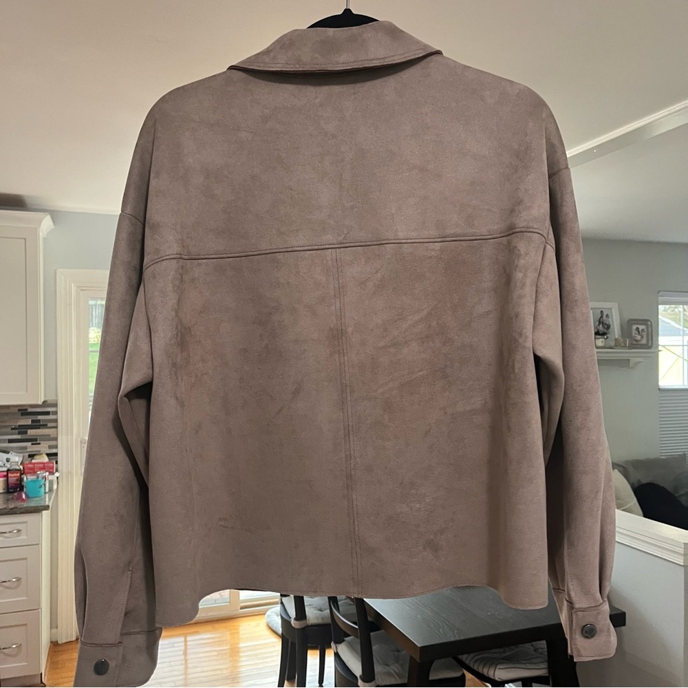 Zara Faux Suede Women's Tan Jacket S - Picture 6 of 7
